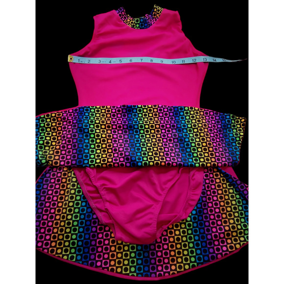 Vintage 90s Neon  Lucky S Dancewear Pageant Outfit  Girls - Picture 3 of 6